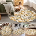 thumbnail image 5 of Round Rugs 5Ft, Vintage Orange Flower Round Area Rug Washable Indoor Throw Carpet, Farmhouse Botanical Floral Retro Soft Non Slip Circle Rug for Cabinet Bathroom Home Decor Aesthetic, 5 of 8