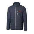 thumbnail image 2 of Men's Cutter & Buck Heather Navy Chicago Bears Throwback Logo Big & Tall Rainier Eco Insulated Full-Zip Puffer Jacket, 2 of 3