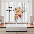 thumbnail image 2 of Chef Kitchen Curtains, Simple Cartoon Smiling Cook with French Message of Bon Appetit in Cartoon Style, Window Drapes 2 Panel Set for Kitchen Cafe Decor, 55" X 39", Beige White, 2 of 3