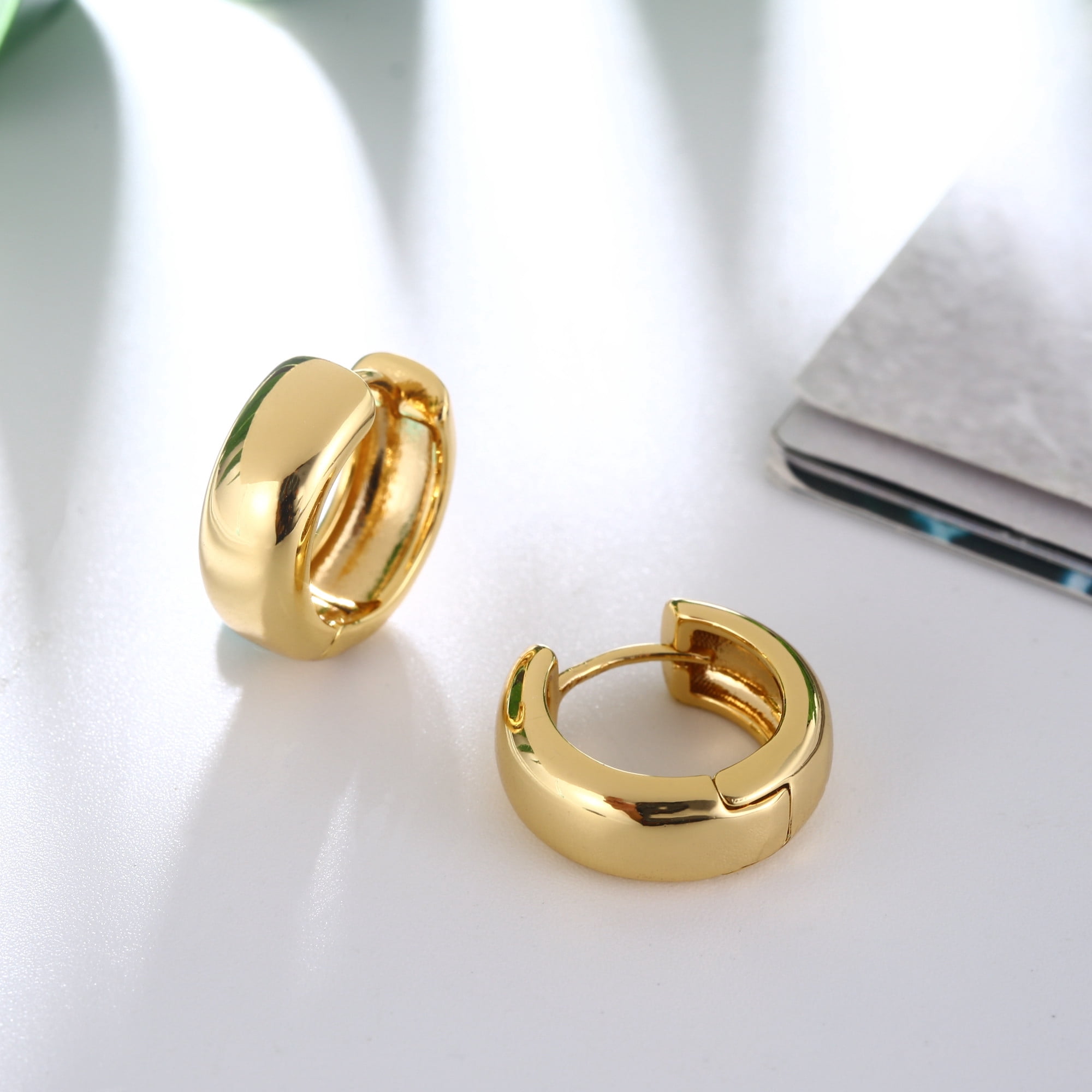 18K Gold Plated Chucky Huggie Earrings