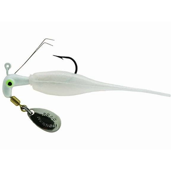 Road Runner Slab Runner Weedless Underspin with Baby Shad Jig Pearl White 1/8 oz