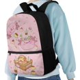 thumbnail image 4 of HUIACONG Sweet Pink Cartoon School Backpack for Teen Boys Large Capacity Ergonomic Padded Shoulder Straps for Kids Ages 6‑18 Daily Use, 4 of 6