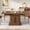 2-Walnut, variant on Extendable Dining Table 47.24''-66.92'', Seats 4-6, Rectangle Kitchen Table with Removable Leaves, Storage Shelf, Walnut