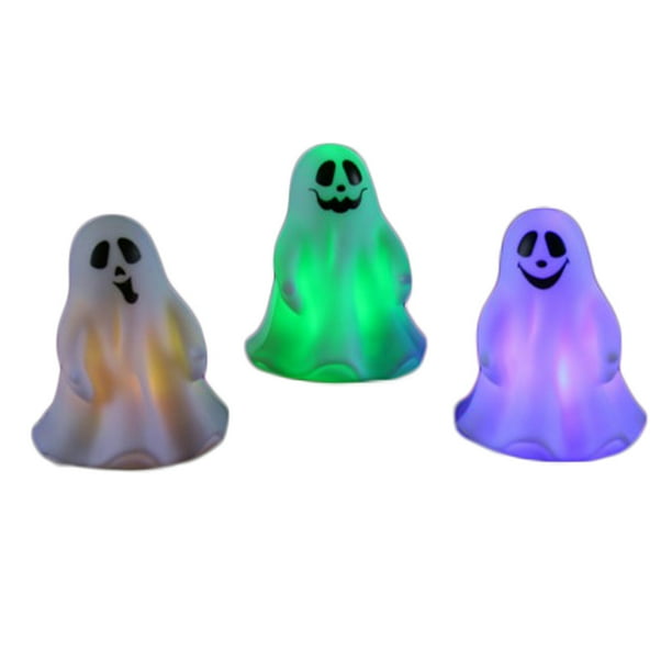 3 Pack Color Changing LightUp Halloween Ghosts 3.75" Table Decoration
