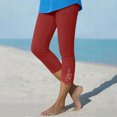 thumbnail image 2 of Khunlpohl Womens Capris Pants Elastic Waist Lace Casual Leggings Bottoms Fashion Solid Color Capri Pant, 2 of 7