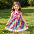 thumbnail image 2 of MEZZALL Girls Sleeveless Sequin Bow Waist Dress Kids Girls Lightweight Party Fashionable Dresses, 2 of 5