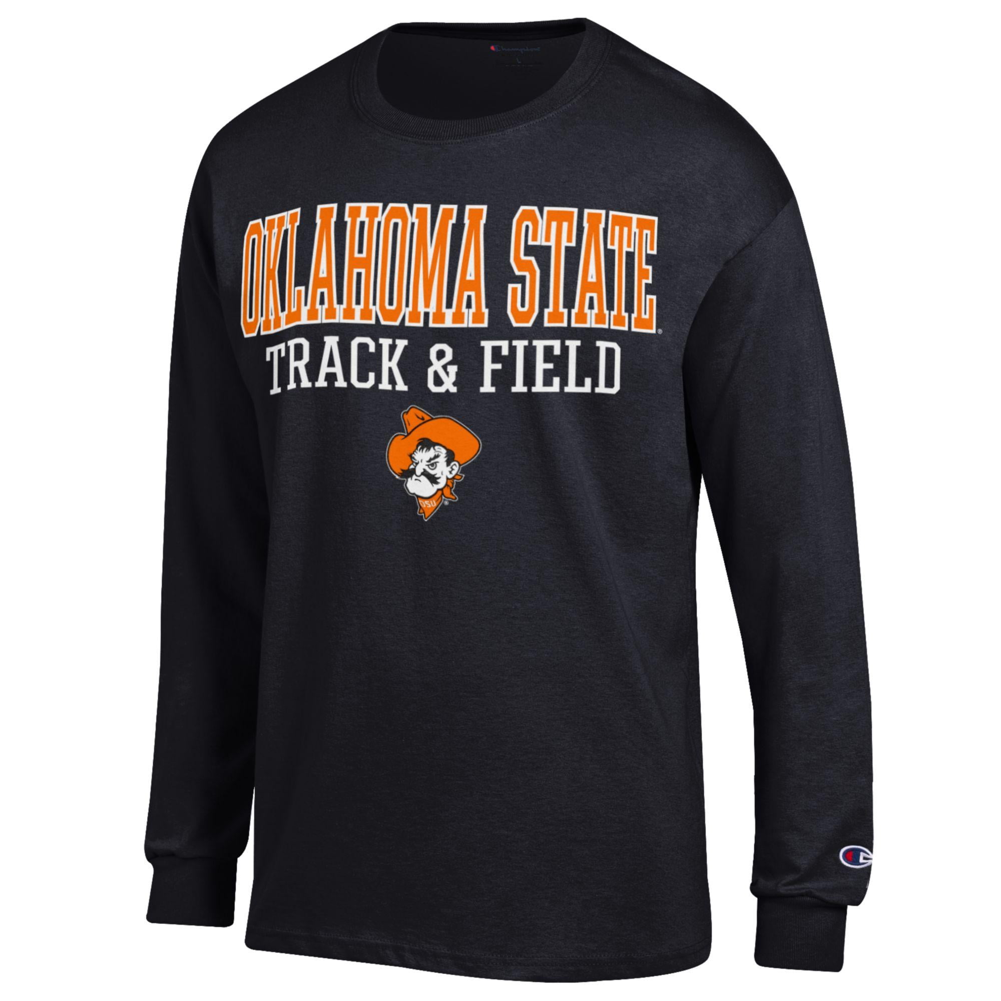 Men's Champion  Black Oklahoma State Cowboys Track & Field Stack Long Sleeve T-Shirt
