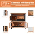 thumbnail image 5 of Indoor Wooden 2-Tier Rabbit Hutch with 2 Removable Trays, Outdoor Movable Bunny Cage with Asphalt Roof & Feeding Trough for 2-4 Rabbits, 5 of 9