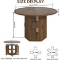 thumbnail image 5 of 47 Inch Round Dining Table for 4, Circle Kitchen Table with Storage Shelf for Living Room, Walnut, 5 of 6