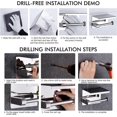 thumbnail image 3 of Toilet Paper Holder, Wall Mounted Without Drilling 304 Stainless Steel Toilet Paper Holder with Shelf-Silver, 3 of 4