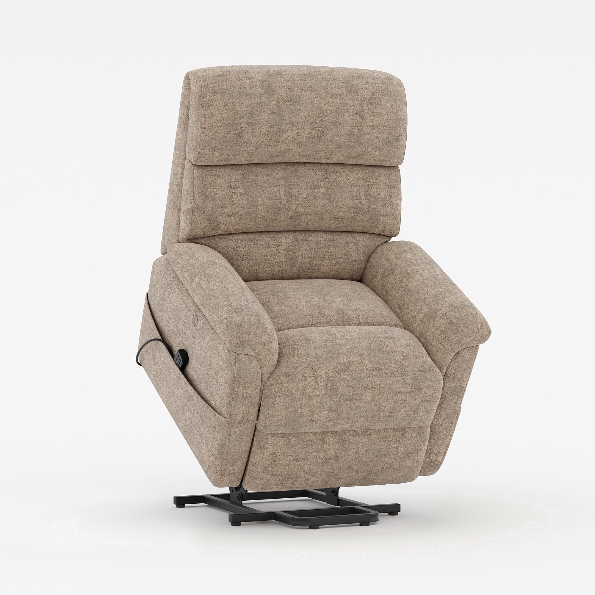 COLAMY Eleva Power Lift Recliner Chair with USB & Type-C Charge,Dual Motors Adjustment Recliner with Padded Upholstered Seat and Armrest, Double Storage Pockets, Camel