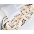 thumbnail image 3 of Birds and Nature Bed Runner, Japanese Vibes Winged Animals and Floral Boho Pattern Print, Decorative Accent Bedding Scarf for Hotels Homes & Guest Rooms, Twin, Peach Champagne Pale Grey, by Ambesonne, 3 of 3