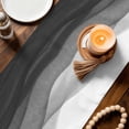 thumbnail image 3 of Ombre Waves Table Runner - 36 Inch Long Abstract Art Gradient Black Modern Cotton and Linen Blended Dress Scarves Farmhouse Table Runner for Kitchen Dining, Coffee Table, 13" x 36", 3 of 8