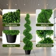 thumbnail image 5 of Outdoor Faux Plant Artificial Boxwood Spiral Topiary Trees 2 Pieces 35.4in Tall for Office Balcony Yard Decor, 5 of 8