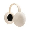 thumbnail image 2 of 2 piezas de orejeras de felpa plegables y cómodas, orejeras térmicas para exteriores Blanco Gris, 2 of 9
