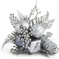 thumbnail image 1 of Artificial Outdoor Plants Garland Rattan Christmas Ball Cutting Flower Pine Cone Decoration Simulation Plastic Branch Rustic - Silver Gray, 1 of 7