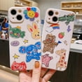 thumbnail image 3 of Cute Graffiti Cartoon Animal Bear Pig Giraffe Crocodile Elephant Rabbit Soft Phone Case Compatible with iPhone Case (Elephant,iPhone 14 Plus), 3 of 6
