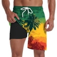 thumbnail image 4 of CHENge Swim Trunks with Compression Liner Casual Retro Palm Tree Print Quick Dry Beach Swimming Shorts with Compression Liner Stretch Fabric Beach Wear, 4 of 5