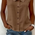 thumbnail image 6 of RQYYD Womens Collared Sleeveless Button Down Blouse Casual Loose Fit Tunic Top for Summer Daily Wear, 6 of 7