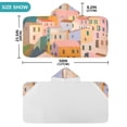 thumbnail image 4 of Yayeee Kids Hooded Towels Toddler Soft Absorbent Beach Bathing Wrap 50" x 23.5", Orange Cityscape Painting, 4 of 5