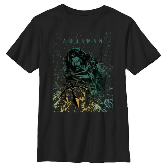 Boy's Aquaman King Ocean Rain  Graphic T-Shirt