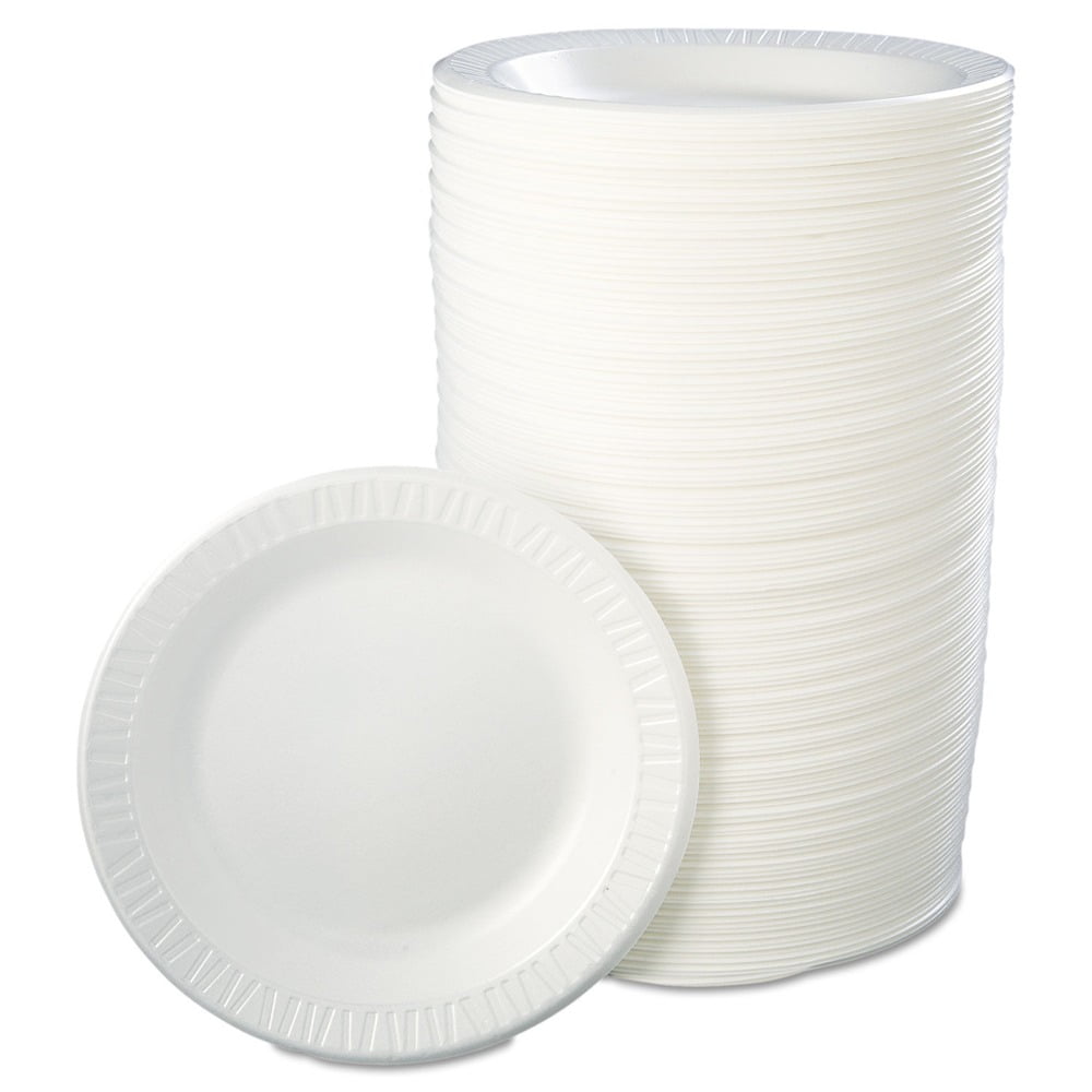 10-1/4 Flat White Non-Laminated Foam Plate 500/case