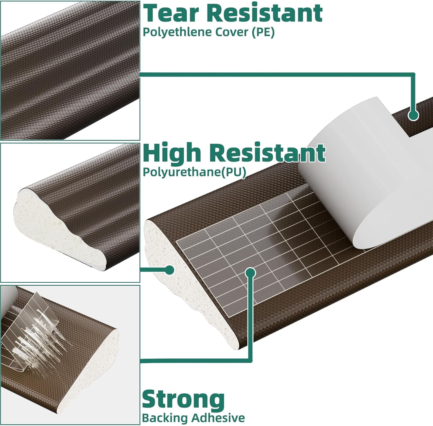 Weather Stripping Door Seal Strip, 33 FT Wedge Window Seal, Winter Insulation Weatherproof Foam Tape, Soundproof Noise Reduction Light Blocker for Exterior Door Frame & Door Gap Filler