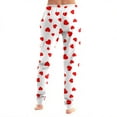 thumbnail image 5 of Hearthz Valentine's Day Heart Print Women Pajama Pant Drawstring Elastic Cuffs Women's Pj Bottoms Winter Soft Lightweight Sleeping Pants Women with Pocket, 5 of 6