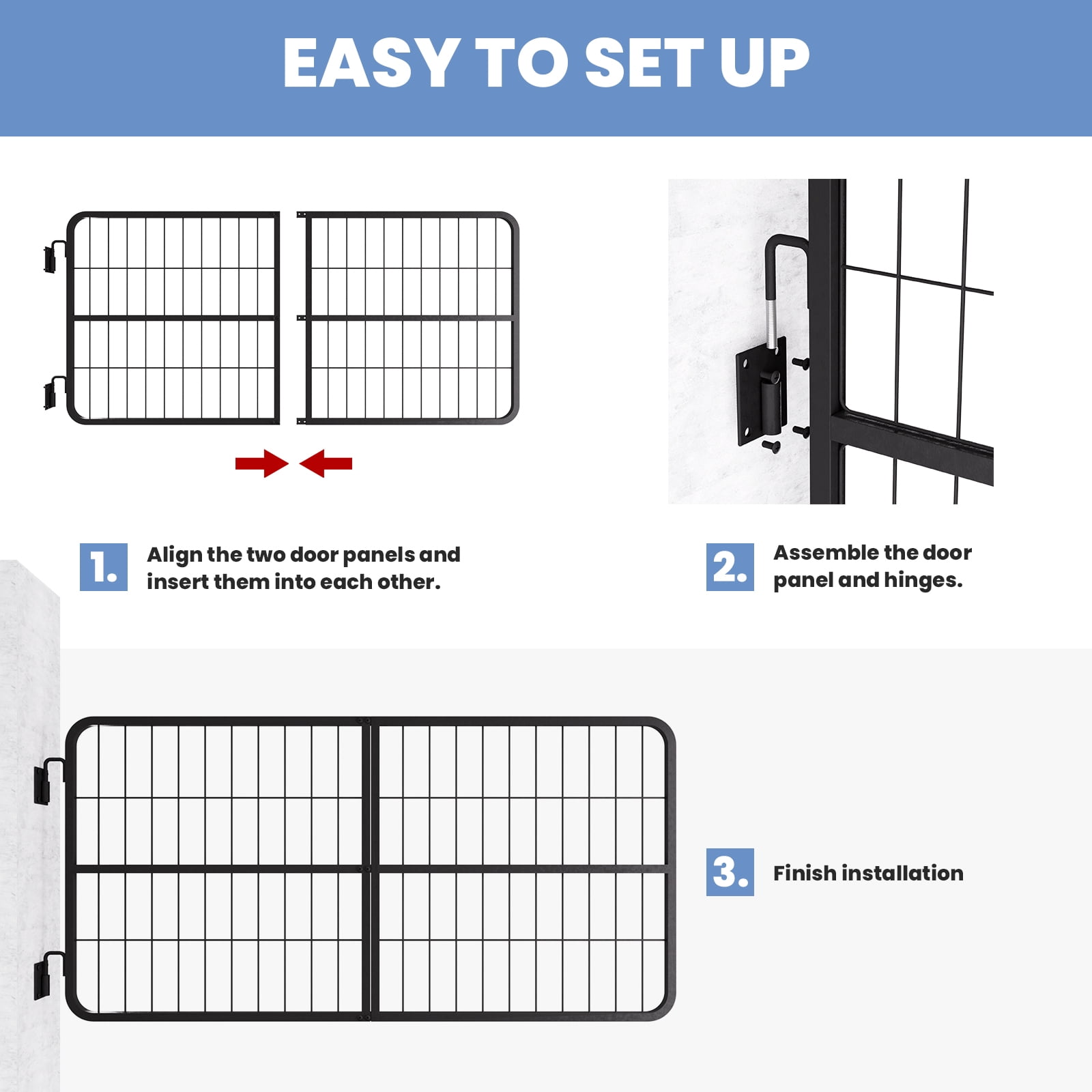Horse Stall Front Gate, Hygienic Open Wire Mesh, Easy Clean Washable Surface, Horse Stall Gate, Heavy Duty Horse Stall Guard, For Mini Stall, Wash Rack, Aisle