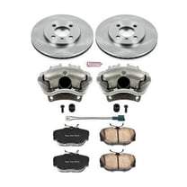 PowerStop Front Stock Replacement Brake Pad and Rotor Kit with Calipers Fits: BMW Select Models KCOE3008