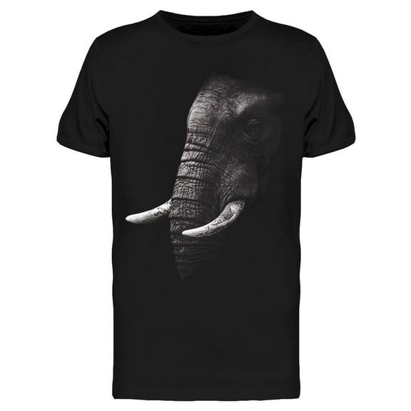 Smartprints Mens Graphic Tee - Close Up African Elephant - Regular Fit 100% Cotton