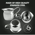 thumbnail image 5 of 2-piece stainless steel coffee creamer set (5 ounces) 500 ml brownie cup colorless transparent suitable for espresso, cappuccino, latte art, with clear markings inside the cup, 5 of 5