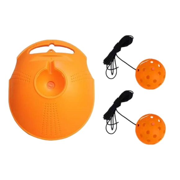braveheart Ensemble d'Entraîneur de Pickleball Portable Construction Durable Rend l'Entraînement Facile et Amusant 40 Trous Balle de Pickleball avec Cordon Aides Balle Orange 19x8cm