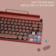 thumbnail image 5 of ITIGOITIE Wireless Typewriter Hot Swap Retro Mechanical Keyboard, Punk Round Backlit Keycaps, Multi-Device, Red, 5 of 7