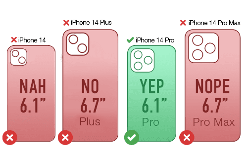 Smartish iPhone 14 Pro Slim Case - Gripmunk Compatible with MagSafe [Lightweight + Protective] Thin Grip Cover with Microfiber Lining - Nothin' To Hide