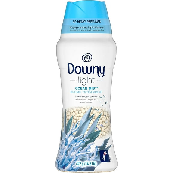 Downy Light Laundry Scent Booster Beads for Washer, Ocean Mist, 14.8 oz, with No Heavy Perfumes 14.8 ounces (old version)