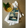 thumbnail image 2 of New Orleans, Louisiana, Retro Skyline (100% Cotton Tea Towel, Decorative Hand Towel, Kitchen and Home), 2 of 3