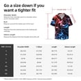 thumbnail image 5 of Xecao Red And Blue Lightning Men's Casual Short-sleeved Shirt, a button-up collared shirt with a pocket-3X-Large, 5 of 5