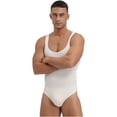 thumbnail image 5 of Lencería para hombre, camiseta atlética ajustada sin mangas, leotardo deportivo ajustado, ropa moldeadora a rayas, culturismo, Yoga, Fitness, 5 of 5