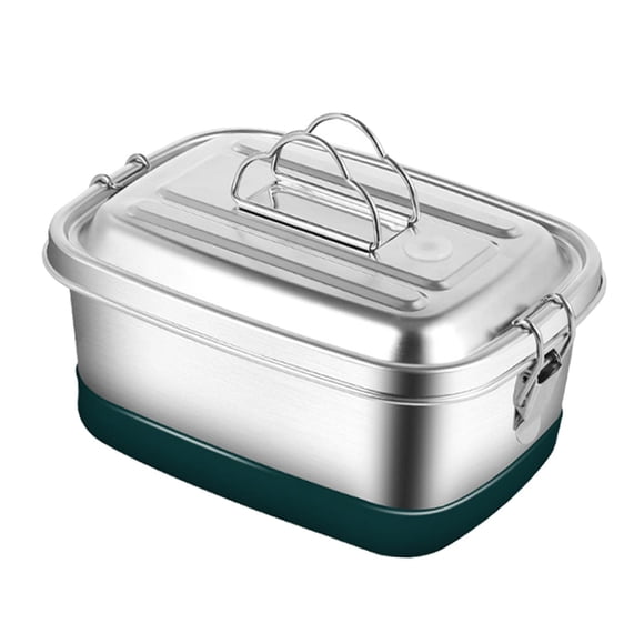Recipientes de acero inoxidable para alimentos, fiambrera metálica hermética con asa. 1200ml 2 Nivel 2