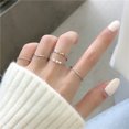 thumbnail image 1 of 5pcs/Set Women Rings Set New Boho Style Wave Shape Rings Gold Color Metal Open Rings Imitation Pearls Fingers Accessories 2, 1 of 5