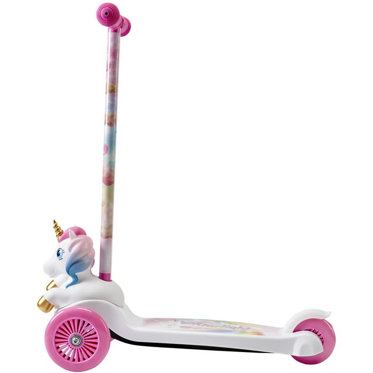 Unicorn 3 Wheel Kick with Ages and Scooter 3+ Preschool Kids Wheels Light-up for Toddler