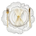 thumbnail image 3 of Round Placemat 38CM PVC Vinyl Flower Placemat Washable Heat Rose Gold Placemat Anniversary Dinner Table Mat, 3 of 8