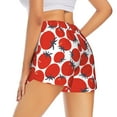 thumbnail image 2 of Uemuo Hand Drawn Tomatoes Pattern Women's Athletic Shorts High Waisted Running Shorts with Liner Pockets Gym Elastic Workout Shorts-XX-Large, 2 of 9