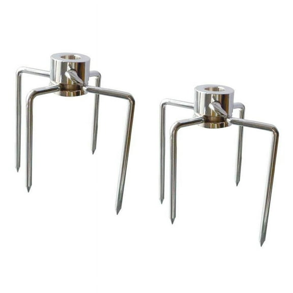 2pcs BBQ Grill Rotisserie Spit Meat Forks Replacement 4-Prong Grill Spit Rods Accessories
