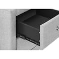 thumbnail image 3 of Nightstand for Bedrooms and Living Rooms / Grey Linen Look / Chrome - Knobbed Drawers, 3 of 5