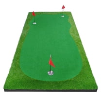 YUNIC 10 ft x 5 ft Golf Putting Green – 10 mm Rubber Base Golf Practice Mat for Indoor & Outdoor Professional Hitting Swing Training