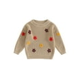 thumbnail image 1 of FOCUSNORM Chandail pour Bébé Fille à Manches Longues, Col Rond, Fleur, Tricot Chaud d'Hiver, Chandail, Vêtements pour Nourrisson, 1 of 9