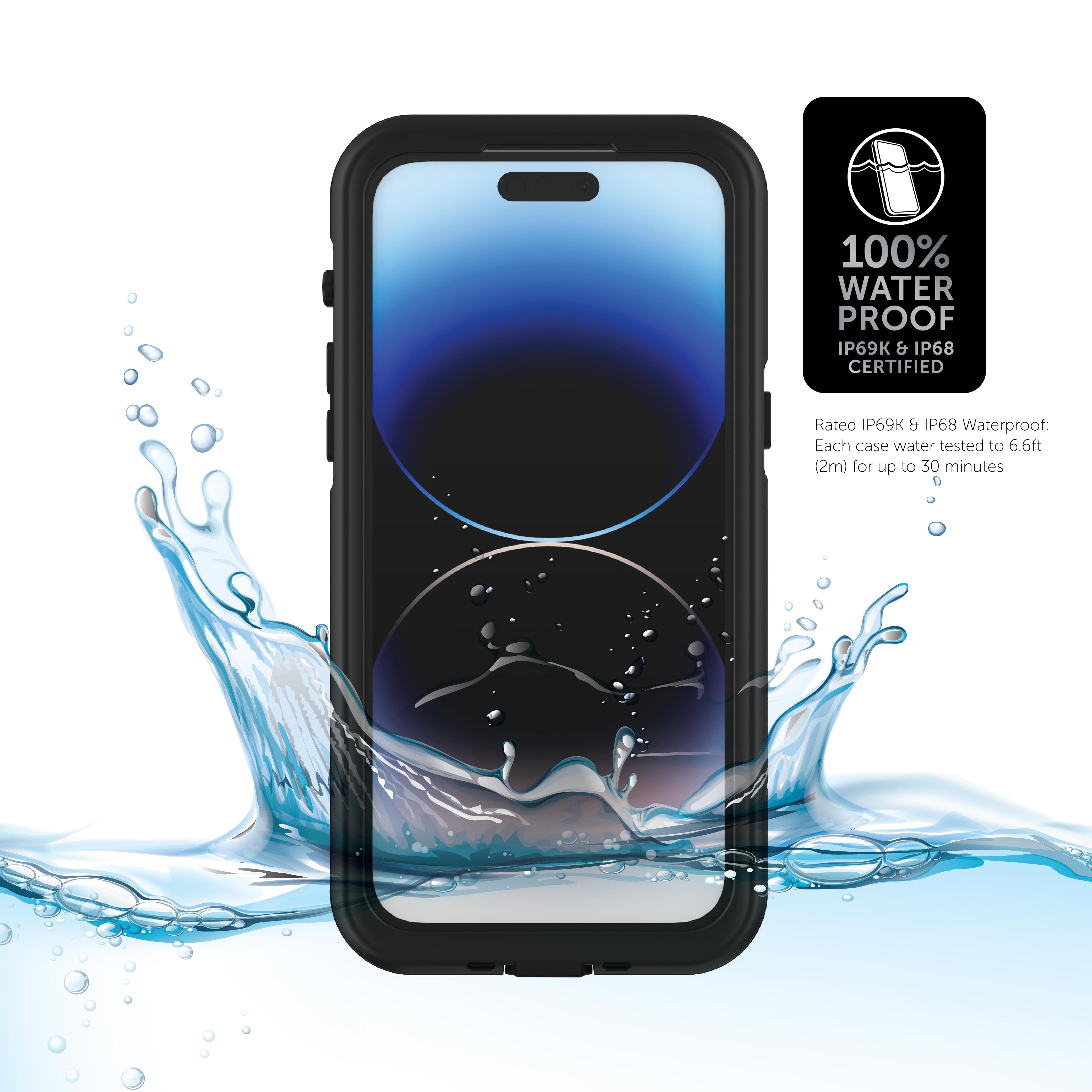 Body Glove Tidal Waterproof Phone Case for iPhone 14 Pro Max and Wrist Float Red