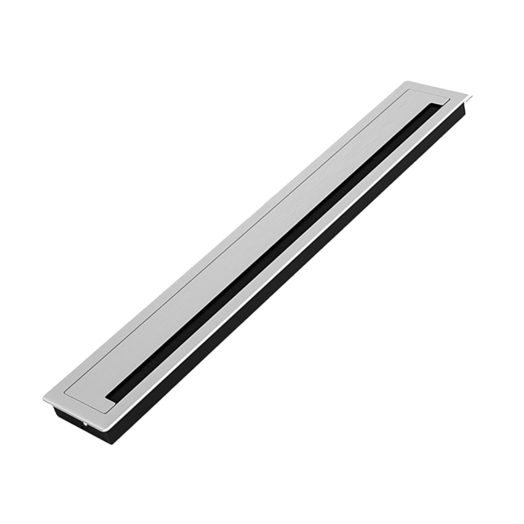 Rectangle Metal Desk Cable Management Grommet Brushed Finish for Homes Office